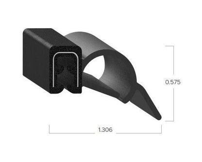 Uni-Grip 1.306" x 0.575" Rubber Bulb Seal - Image 2