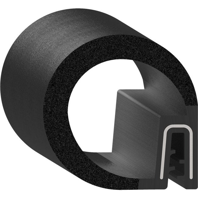 Uni-Grip 1.260" Bulb Seal - Rubber, Black, Side Mount - Image 1