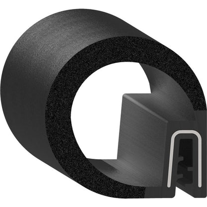 Uni-Grip 1.260" Bulb Seal - Rubber, Black, Side Mount - Image 1