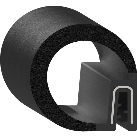 Uni-Grip 1.260" Bulb Seal - Rubber, Black, Side Mount - Image 1