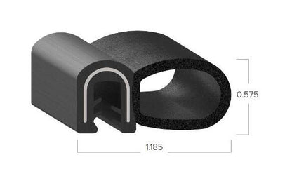 Uni-Grip 1.185" x 0.575" Bulb Seal for Industrial and Recreational Applications - Image 2