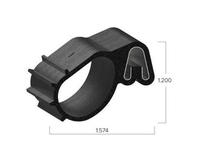 Uni-Grip 1.574x1.200 in Bulb Seal - Rubber Sponge, Black - Image 2