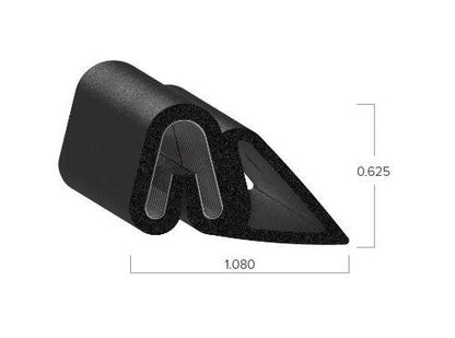 Uni-Grip 1.080in x 0.625in Rubber Bulb Seal - Image 2