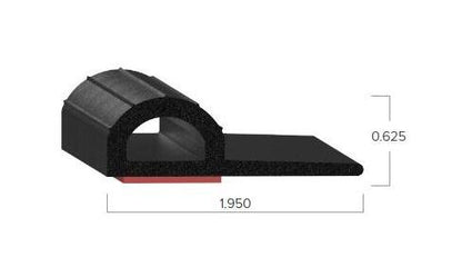 Uni-Grip 1.950" x 0.625" Rubber Bulb Seal - Image 2