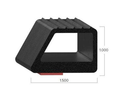 Uni-Grip 1.500x1.000 Inch Bulb Seal, EPDM/Silicone Rubber - Image 2