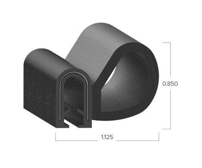 Uni-Grip 1.125x0.850 in PVC Rubber Bulb Seal - Image 2