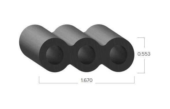 Uni-Grip 1.670x0.553 in Bulb Seal, Rubber, Black - Image 2
