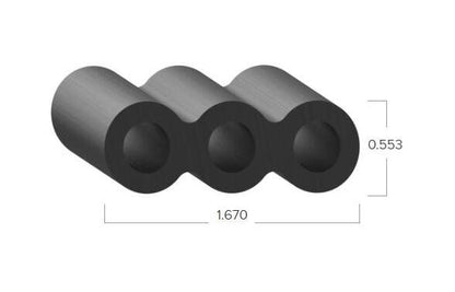 Uni-Grip 1.670x0.553 in Bulb Seal, Rubber, Black - Image 2