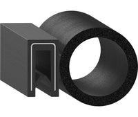Uni-Grip 1.400x1.000 in Bulb Seal - Rubber, Black, Side Flange