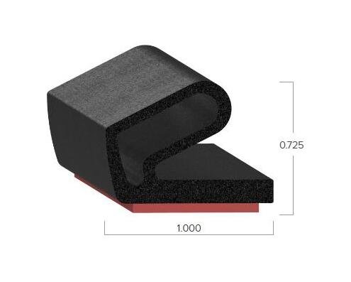 Uni-Grip 1.000x0.725 in Bulb Seal with 3M Tape - Image 2