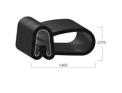 Uni-Grip 1.465" x 0.775" Bulb Seal - Rubber Sponge Material - Image 2