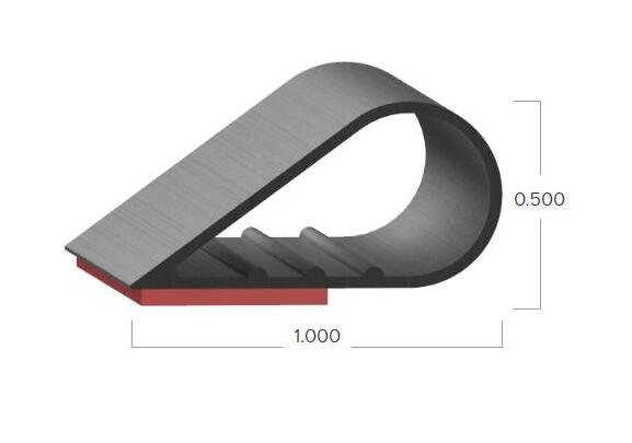 Uni-Grip 1.000 x 0.500 in Bulb Seal - EPDM Rubber - Image 2