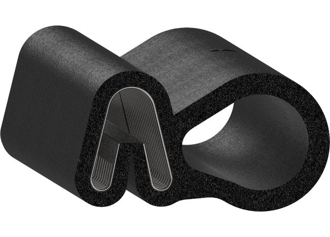 Uni-Grip 1.200" x 0.650" Bulb Seal - Rubber Sponge - Black - Image 1