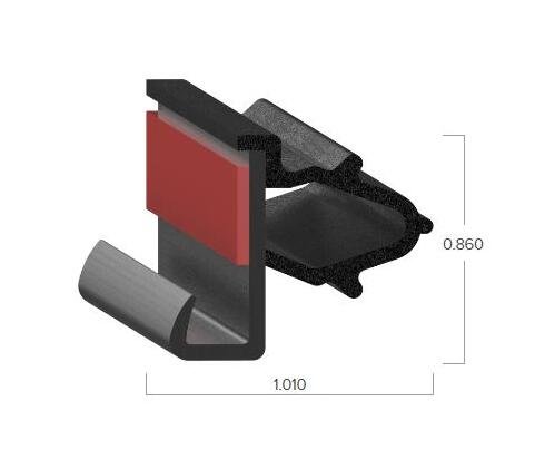 Uni-Grip 1.010" x 0.860" Bulb Seal Strip - Image 2