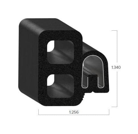 Uni-Grip 1.256x1.340 in Bulb Seal - EPDM/Silicone/Nitrile, Push-On Mount - Image 2