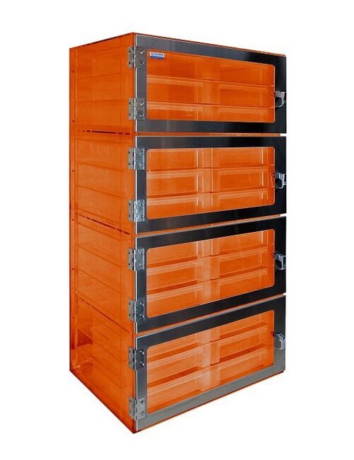 1520 Series Amber Acrylic Four Door Desiccator - Image 1