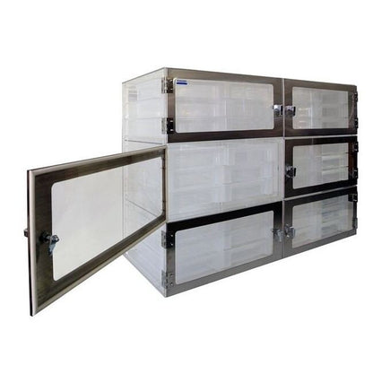 1520 Series Six Door Acrylic Desiccator with Gas-in Port & Pressure Relief Valve - Image 2
