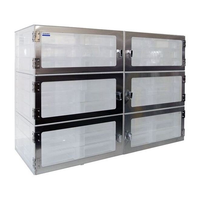 1520 Series Six Door Acrylic Desiccator with Gas-in Port & Pressure Relief Valve - Image 3