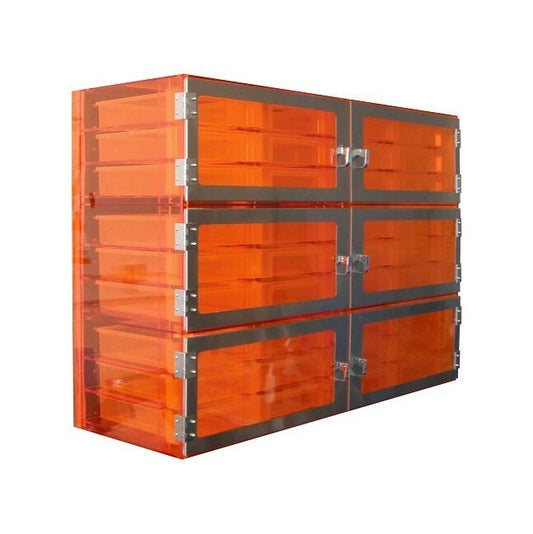 1520 Series Six Door Amber Acrylic Desiccator Box - Image 1