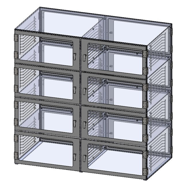 1540 Series Eight Chamber Clear Acrylic Desiccator Cabinet - Image 1