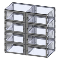 1540 Series Eight Chamber Clear Acrylic Desiccator Cabinet