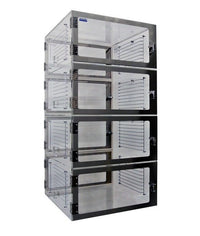 Static-Dissipative PVC Four Chamber Pass-Through Desiccator Cabinet