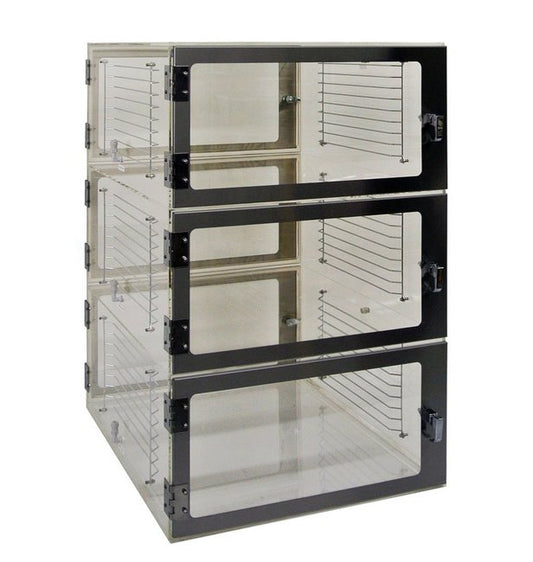 1540 Series Static-Dissipative PVC 3-Chamber Pass-Through Desiccator Cabinet - Image 1