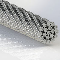 0.035 Inch (in) Nominal Cable Diameter 19 x 7 Commercial Bright Bare Tungsten Cable