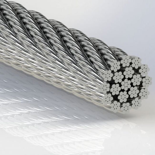 0.035 Inch (in) Nominal Cable Diameter 19 x 7 Commercial Bright Bare Tungsten Cable - Image 1