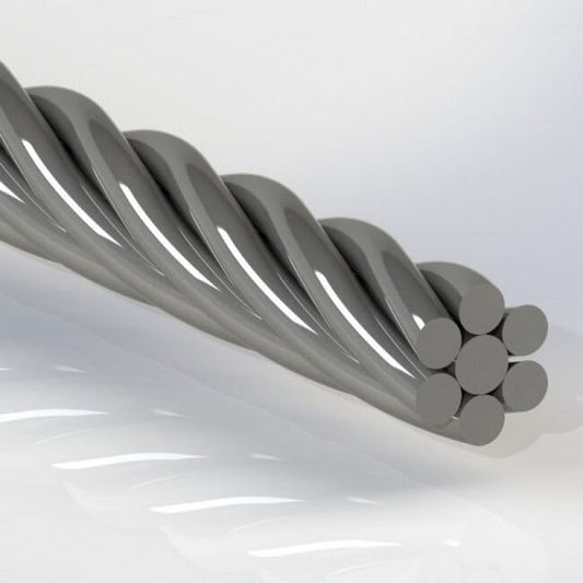 0.006 Inch (in) Nominal Cable Diameter 1 x 7 Commercial Bare Stainless Steel Cable - Image 1