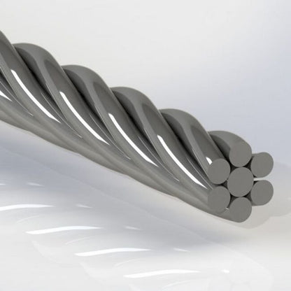 0.012 Inch (in) Nominal Cable Diameter 1 x 7 Commercial Bare Stainless Steel Cable - Image 1