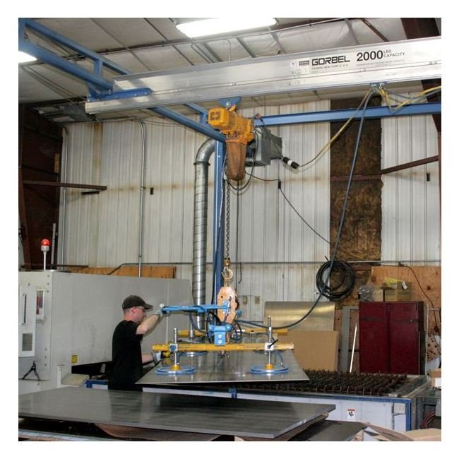 1000 lb Free Standing Workstation Bridge Crane - 20-28 ft Length - Image 1