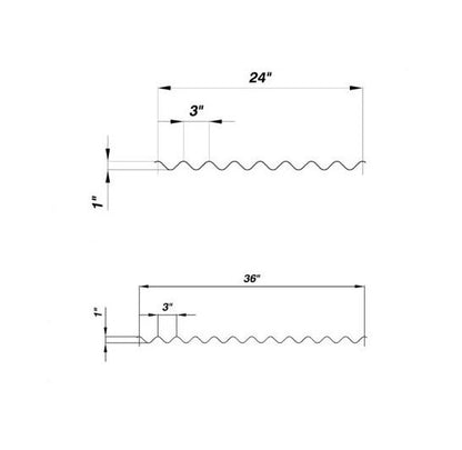 Stainless Steel Corrugated Metal Sheet - 3x1 Sinewave, 3" Size on Center x 1" Depth - Image 2