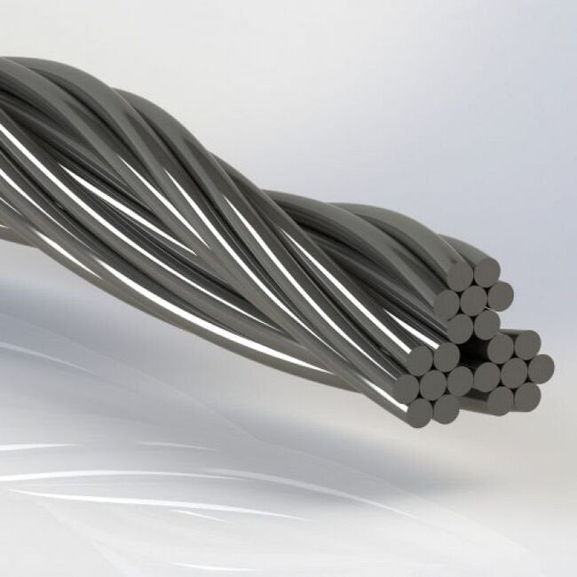 0.030 Inch (in) Nominal Cable Diameter 3 x 7 Military Speciation (MS) Bare Stainless Steel Cable - Image 1