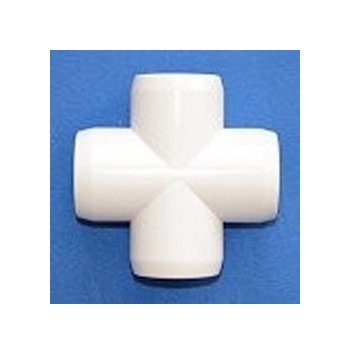 1 Inch PVC Cross Fitting - 4 Ports, Schedule 40, Furniture Grade, UV Protected, USA-Made - Image 1