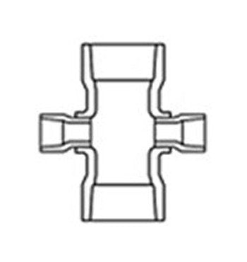 3x2 PVC Cross Fitting, USA-Made, Size 4 Ports - Image 1