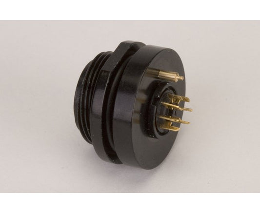 Miniature Rear Panel Mount Waterproof Jack with Locking Ring - 7 Conductor - Image 1