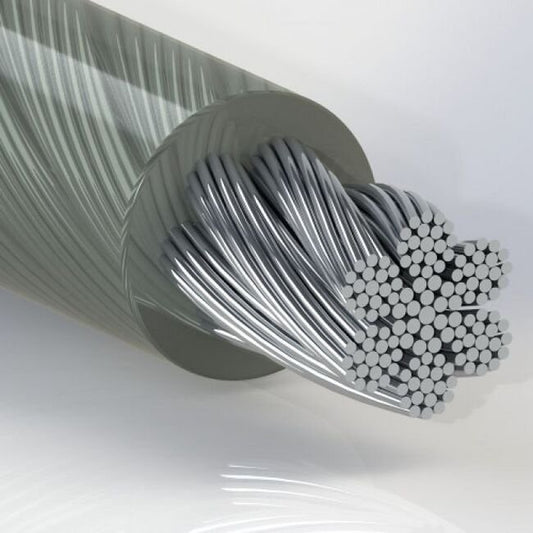 0.188 Inch (in) Coated Diameter Military Speciation (MS) Nylon Coated Galvanized Steel Cable - Image 1