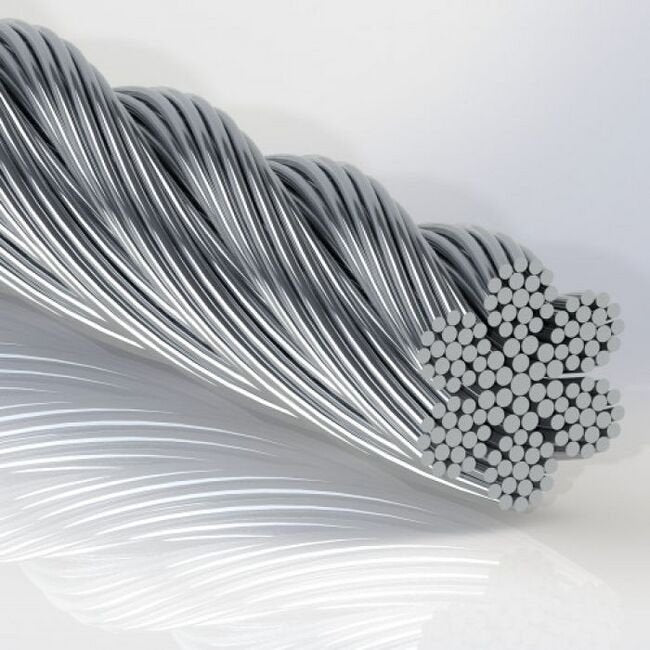 0.250 Inch (in) Nominal Cable Diameter Military Speciation (MS) Bare Galvanized Steel Cable - Image 1