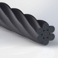 0.025 Inch (in) Nominal Cable Diameter 7 x 37 Commercial Black Bare Tungsten Cable