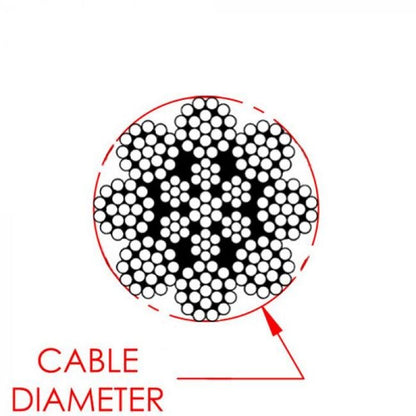 0.019 Inch (in) Nominal Cable Diameter 7 x 7+8 (1 x 19) Commercial Black Bare Tungsten Cable - Image 2