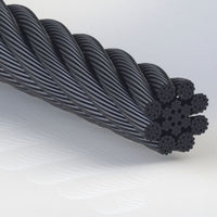 0.019 Inch (in) Nominal Cable Diameter 7 x 7+8 (1 x 19) Commercial Black Bare Tungsten Cable