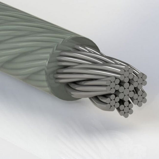 0.188 Inch (in) Coated Diameter Commercial Nylon Coated Stainless Steel Cable - Image 1