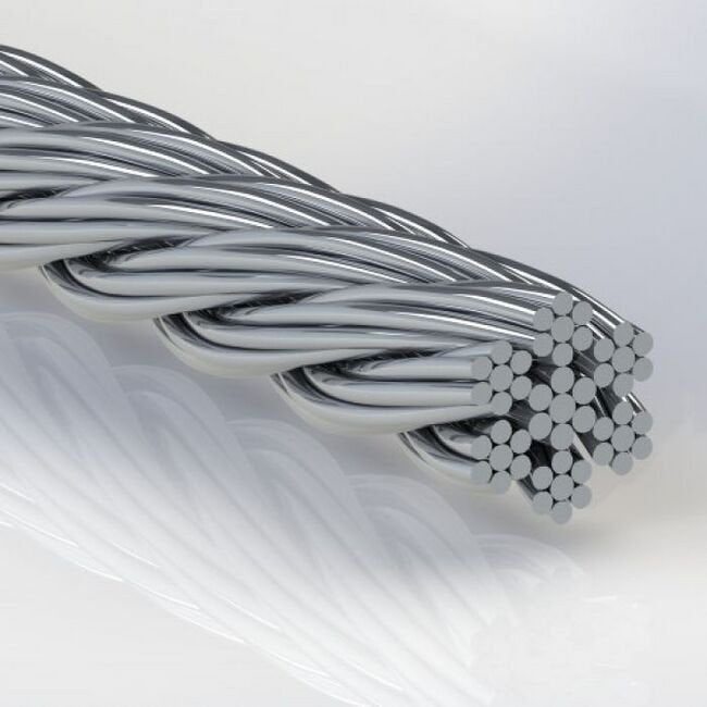 0.063 Inch (in) Nominal Cable Diameter 7 x 7 Commercial Bare Galvanized Steel Cable - Image 1