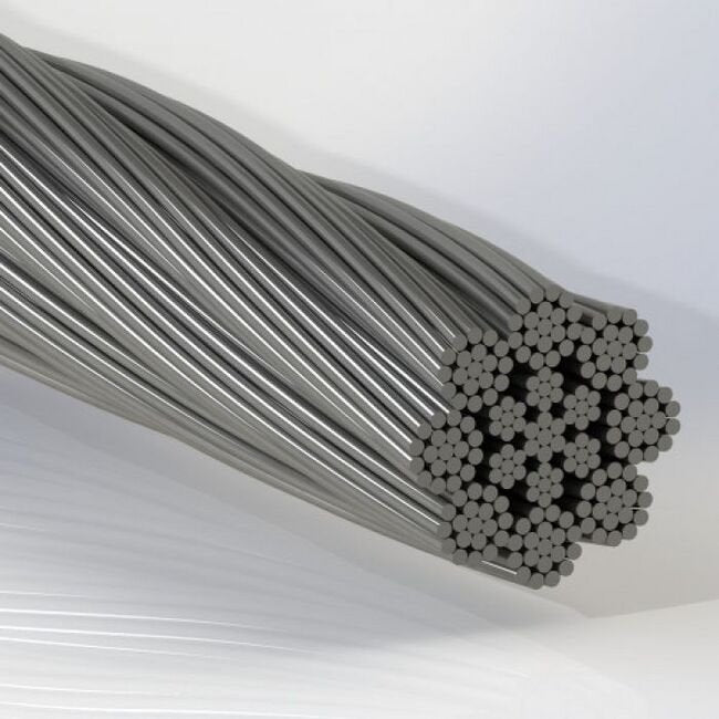 0.038 Inch (in) Nominal Cable Diameter 7 x 7+8 (1 x 19) Commercial Bare Stainless Steel Cable - Image 1
