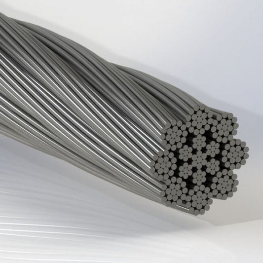 0.038 Inch (in) Nominal Cable Diameter 7 x 7+8 (1 x 19) Commercial Bare Stainless Steel Cable - Image 1