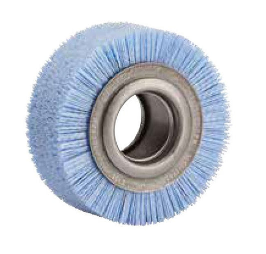CeramiX® Metal Hub Double Wide Wheel Brush - 6in, 120 Grit - Image 1