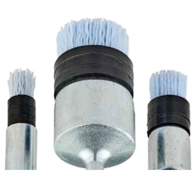 CeramiX® 1-1/2" End Brush, 80 Grit, Stem Mounted - Tanis® Abrasive Brush - Image 1