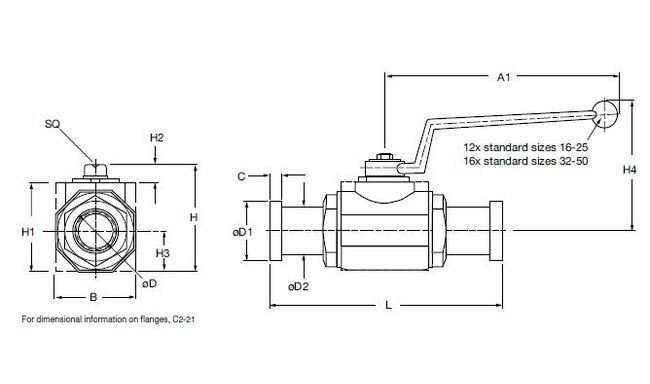 High-Pressure 2-Way Ball Valve - Carbon Steel, 1/2" - Image 2