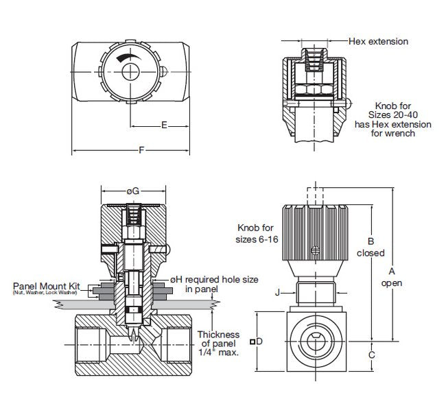 DV-10 Needle Flow Control Valve with BSPP Thread - Image 2